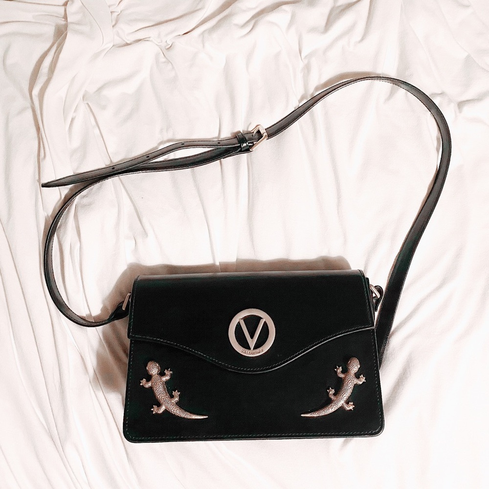 Black and gold Valentino cross body bag